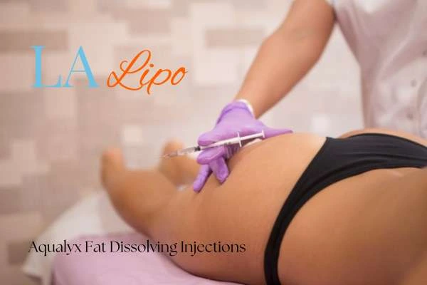 Woman having fat dissolving injections Bushey on thighs