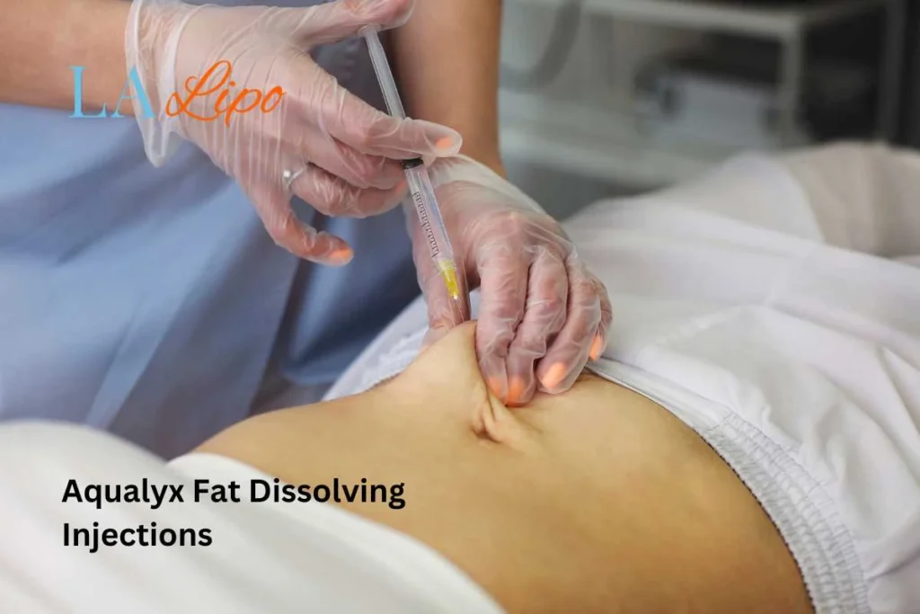 woman having fat dissolving injections Bushey in the stomach