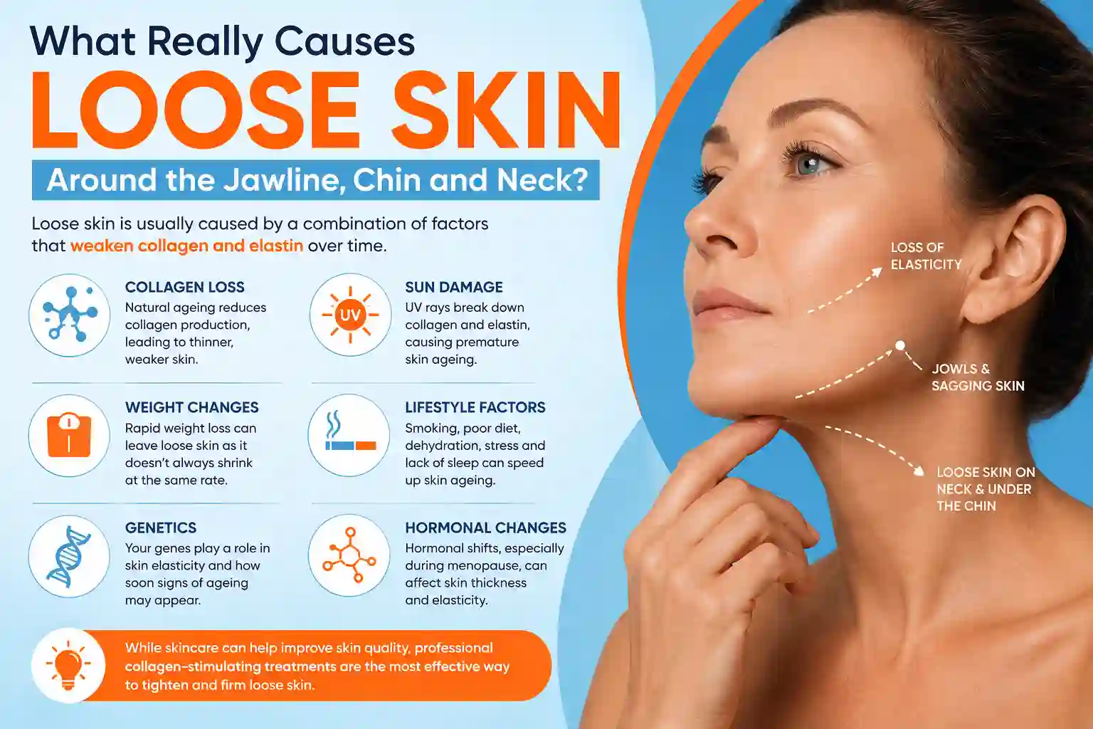 What Really Causes Loose Skin Around the Jawline, Chin and Neck Bushey?